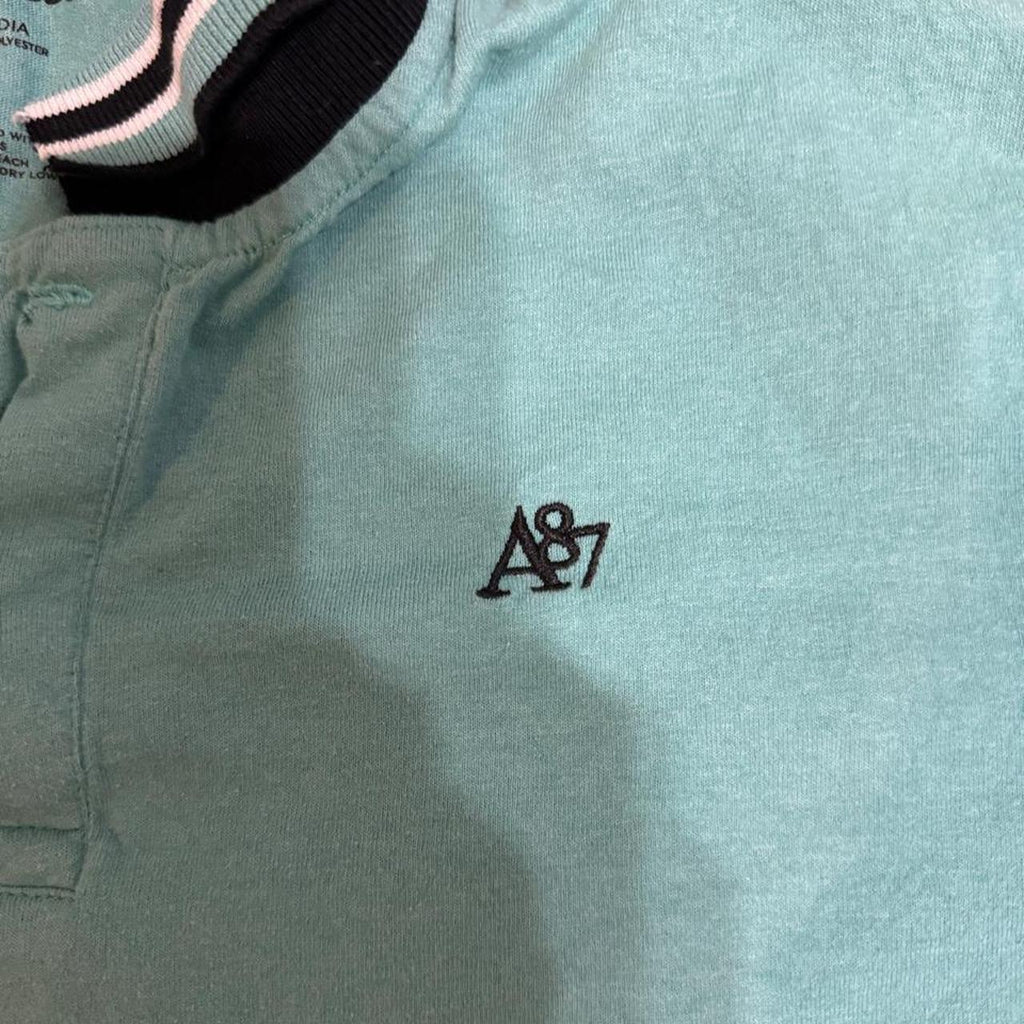 Aeropostale Men's Green and Blue Polo-shirt