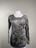 Y2K Grunge Abstract Burnout Long Sleeve Top