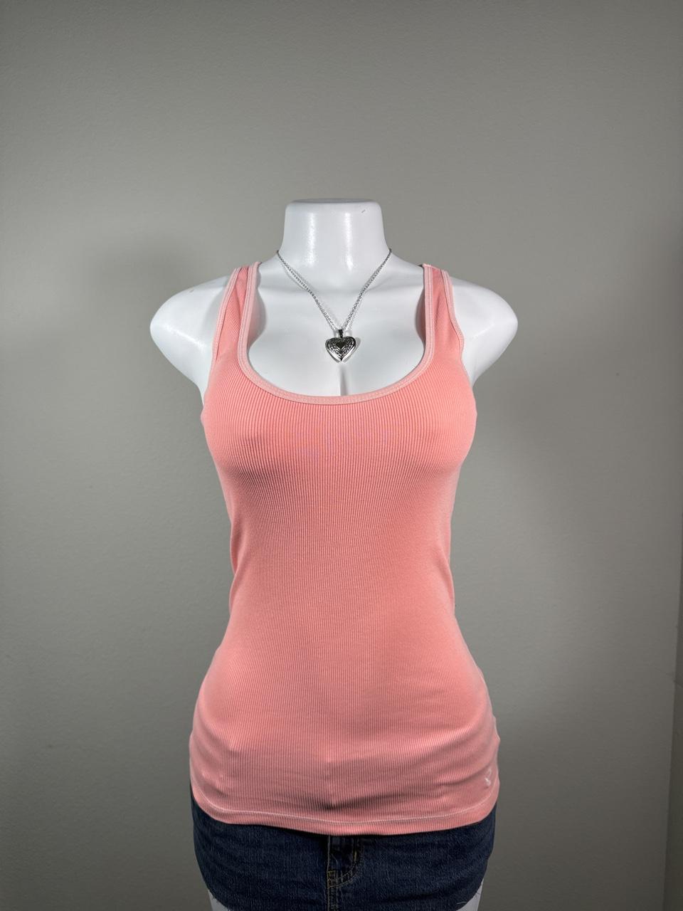 Vintage American Eagle Outfitters Pink Ribbed Tank Top