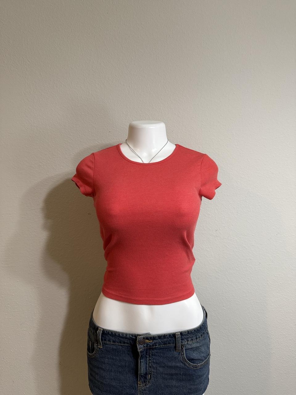 Y2K American Eagle Ribbed Baby Tee