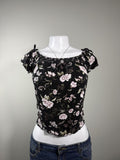 🤍 Y2K American Eagle Floral Smocked Off Shoulder Top 🤍
