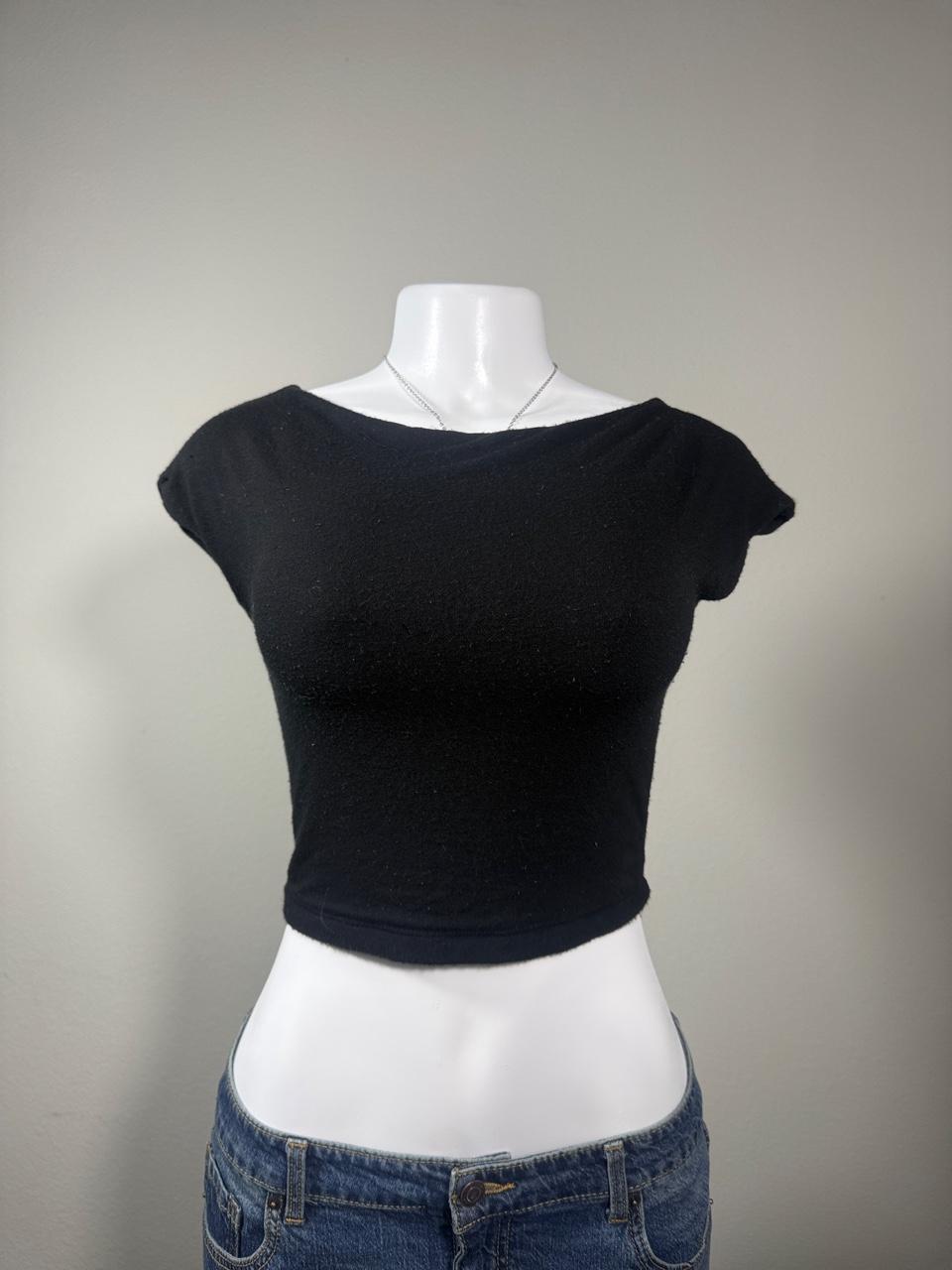 🖤 Live in Nature Black Cropped Boat Neck Tee 🖤