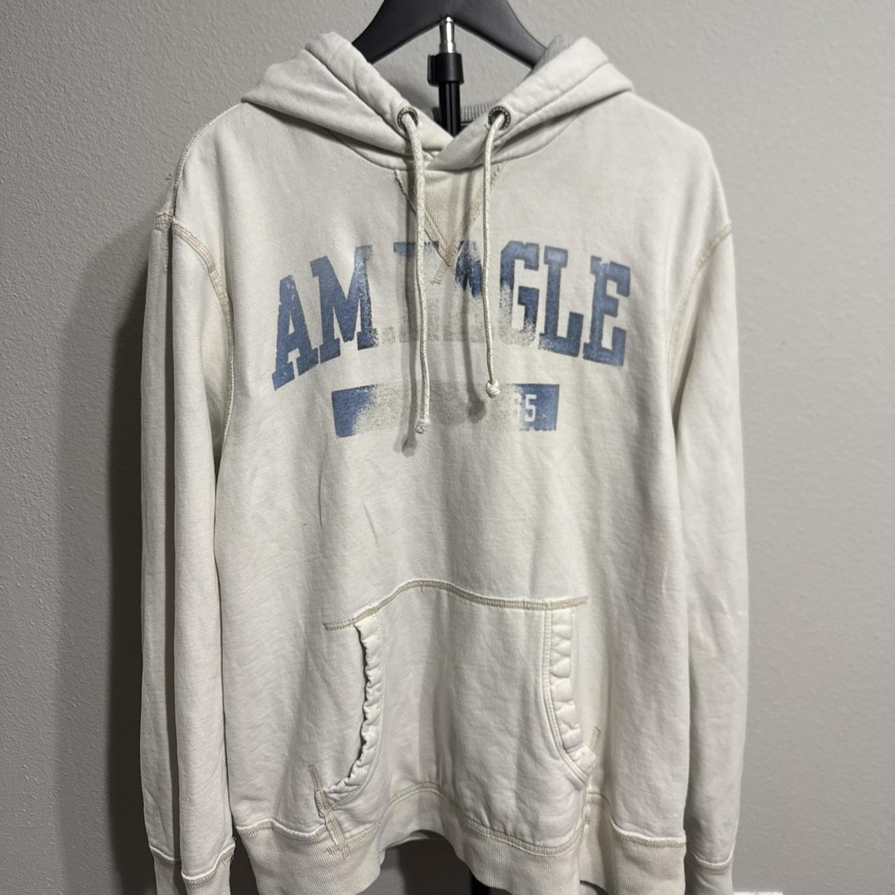 American Eagle Outfitters Men's White and Cream Hoody