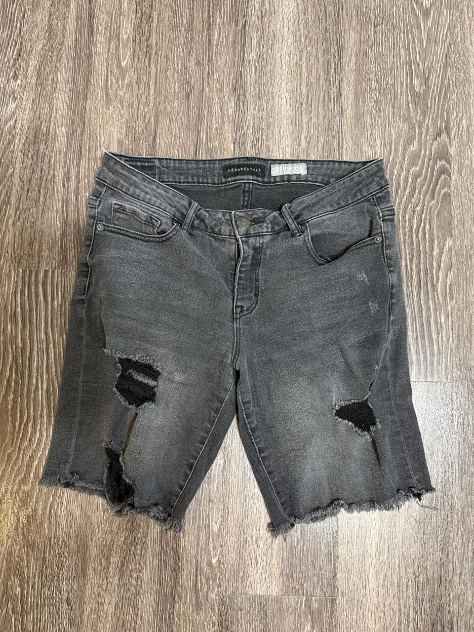 Aeropostale Women's Black and Grey Shorts