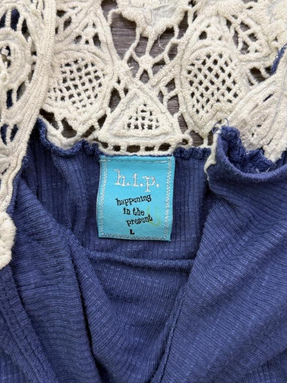 Y2K Hip Blue Crochet Strap Ribbed Tank Top Boho Coquette