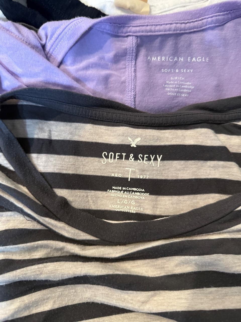 🖤🤍 Y2K American Eagle Soft & Sexy Striped Tee 🤍🖤
