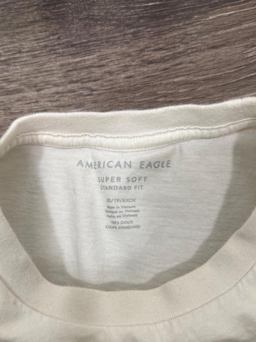 American Eagle White Logo Graphic Tee