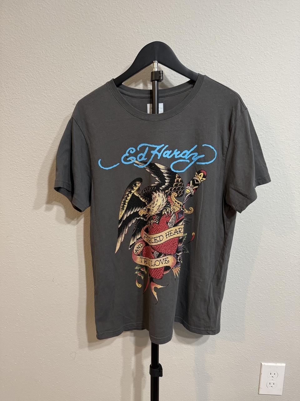 Ed Hardy Men's Grey and Multi Tshirt