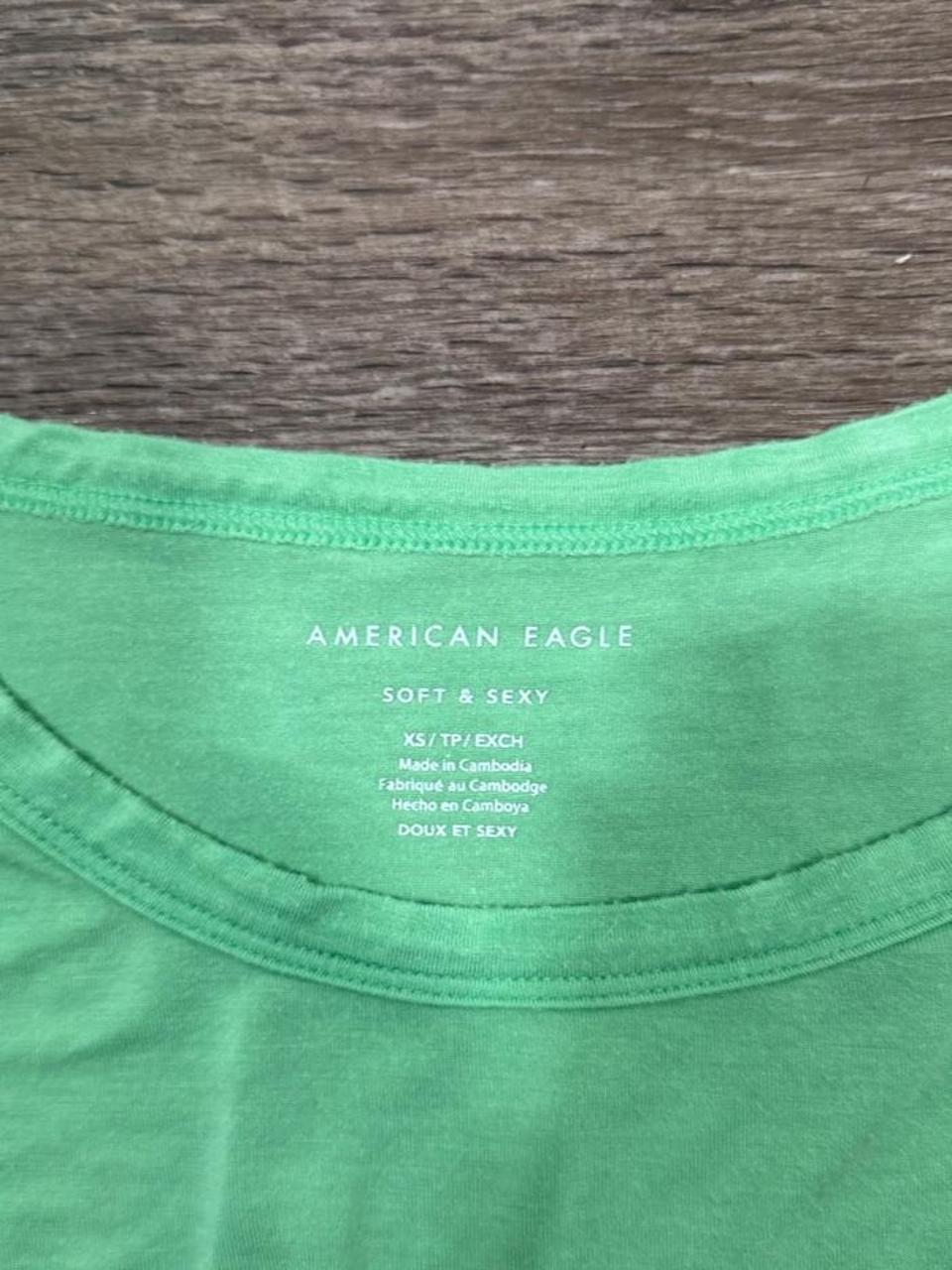 Y2K American Eagle Soft & Sexy Green Cropped Tee