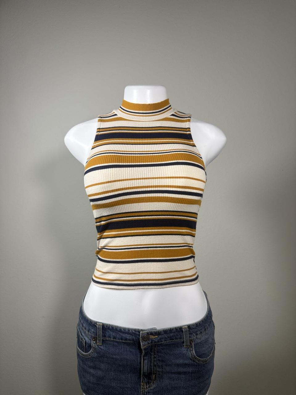 🤎 Vintage Aeropostale Striped Mock Neck Ribbed Tank 🤎