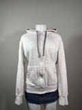 Vintage OP White Grid Zip Up Hoodie
