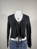 🖤 Aéropostale Black Lace-Up Knit Cardigan 🖤