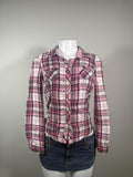 Vintage Y2K Guess Pink Plaid Button Up Flannel