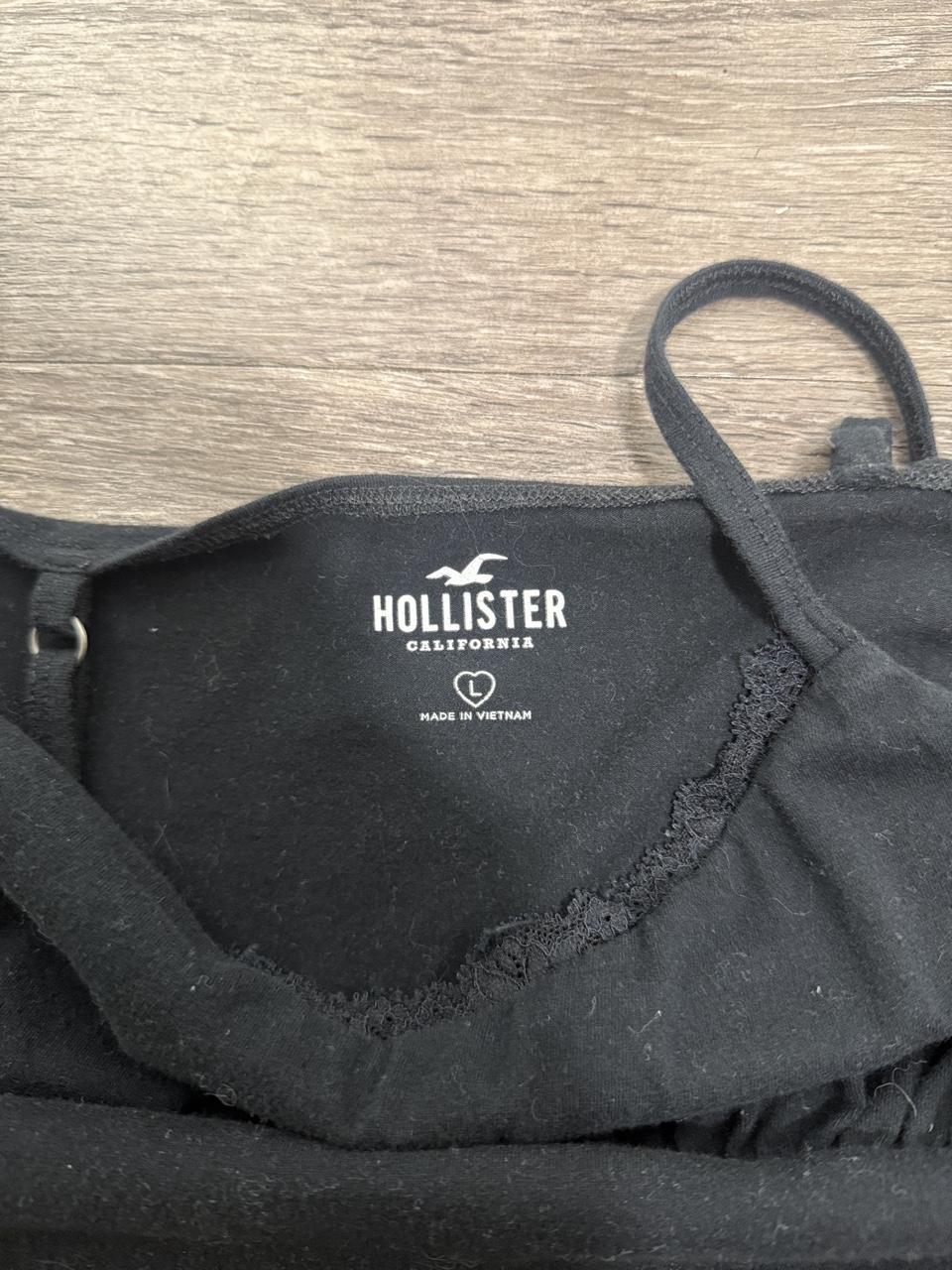 Y2K Hollister Black Lace Trim Cami Tank Top