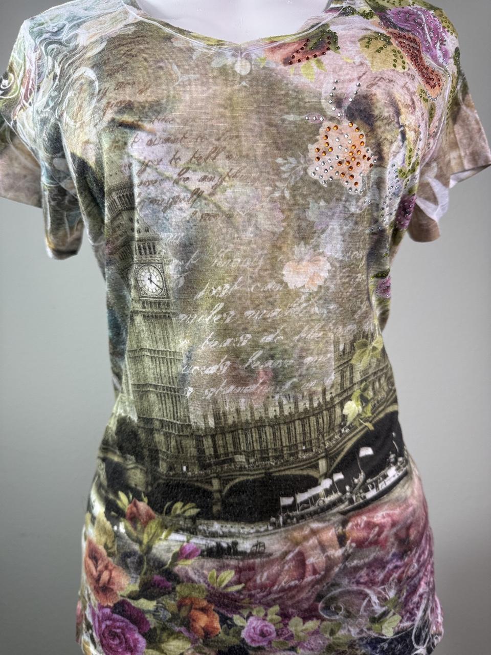Y2K Fairycore London Print Short Sleeve Tee