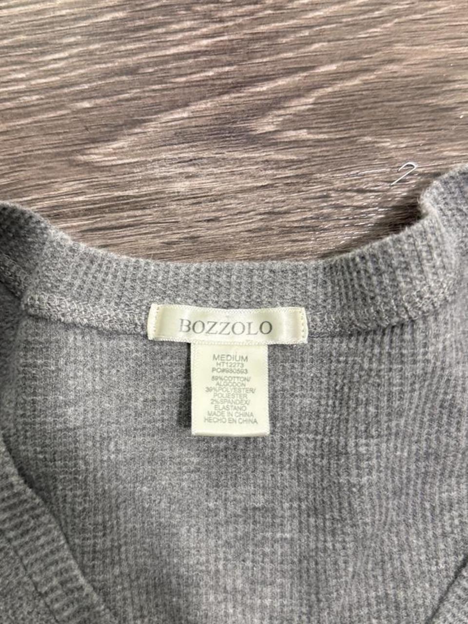 Bozzolo Gray Waffle Knit Long Sleeve Crop Top