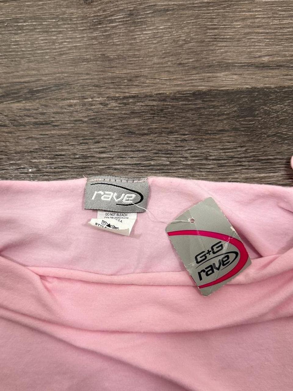 Y2K Rave Pink Ruched Sleeve Baby Tee