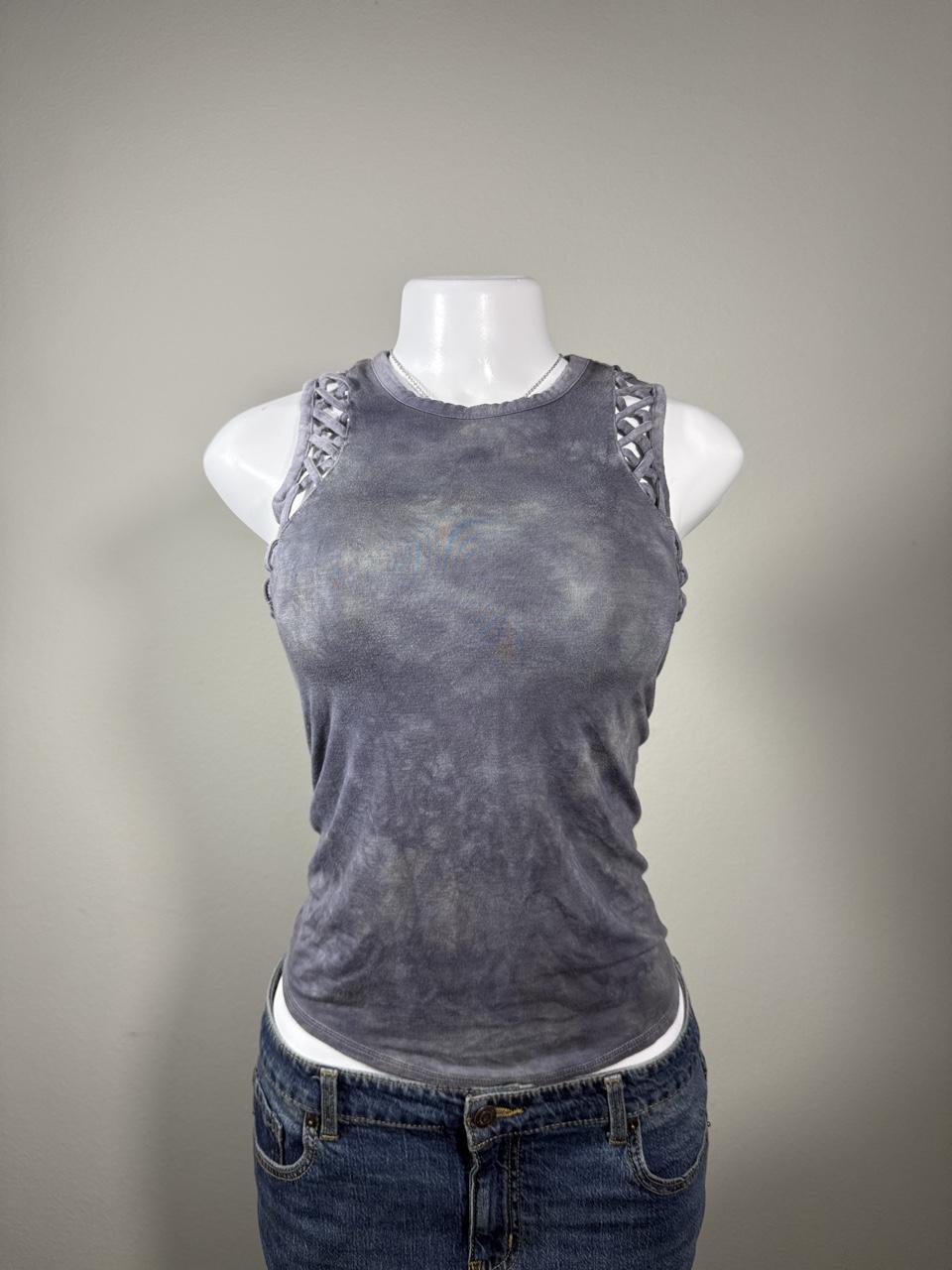 🩶 American Eagle Soft & Sexy Gray Lace-Up Tank 🩶