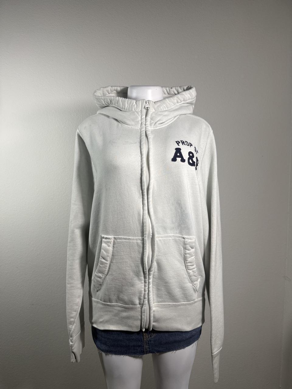 Y2K Abercrombie & Fitch White Full Zip Hoodie