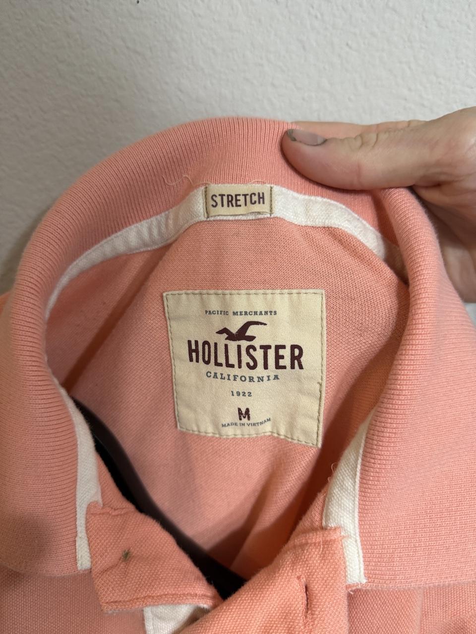 Hollister Co. Men's Pink and Orange Polo-shirt