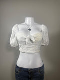 🤍 Forever 21 Eyelet Tie-Front Crop Top 🤍