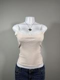Hollister Cream Lace Trim Ribbed Cami Tank Top
