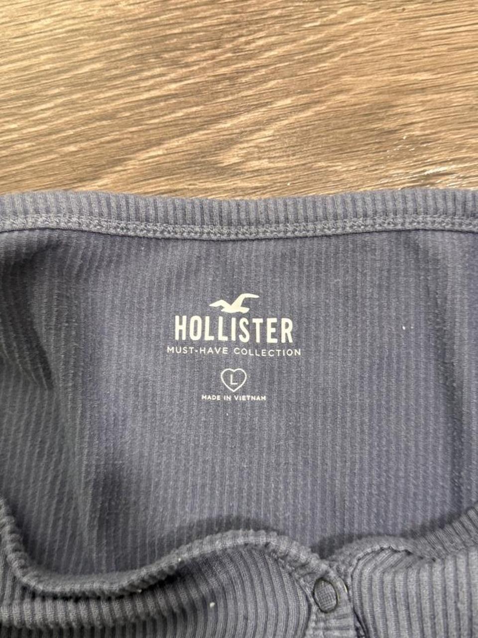 Hollister Ribbed Henley Cropped Cami Tank Top