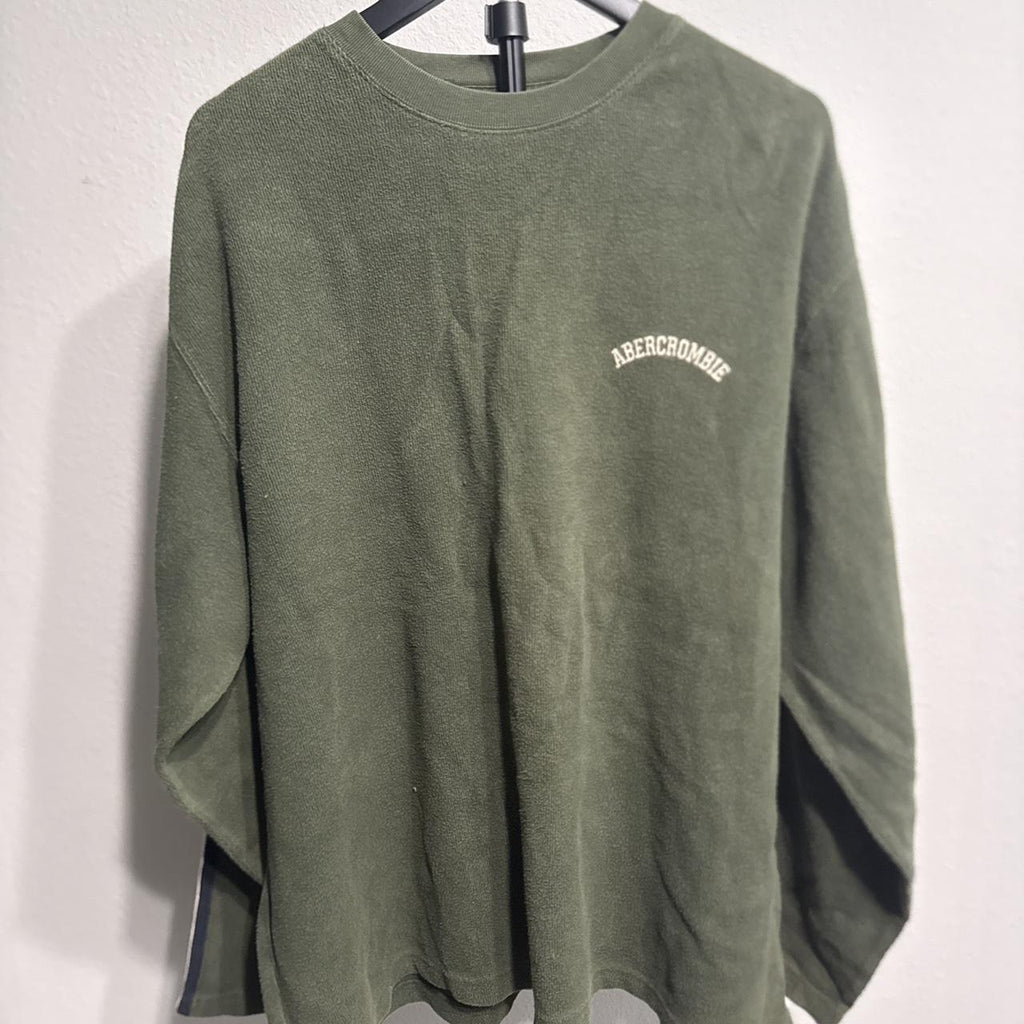 Abercrombie & Fitch Men's Green and Khaki Shirt