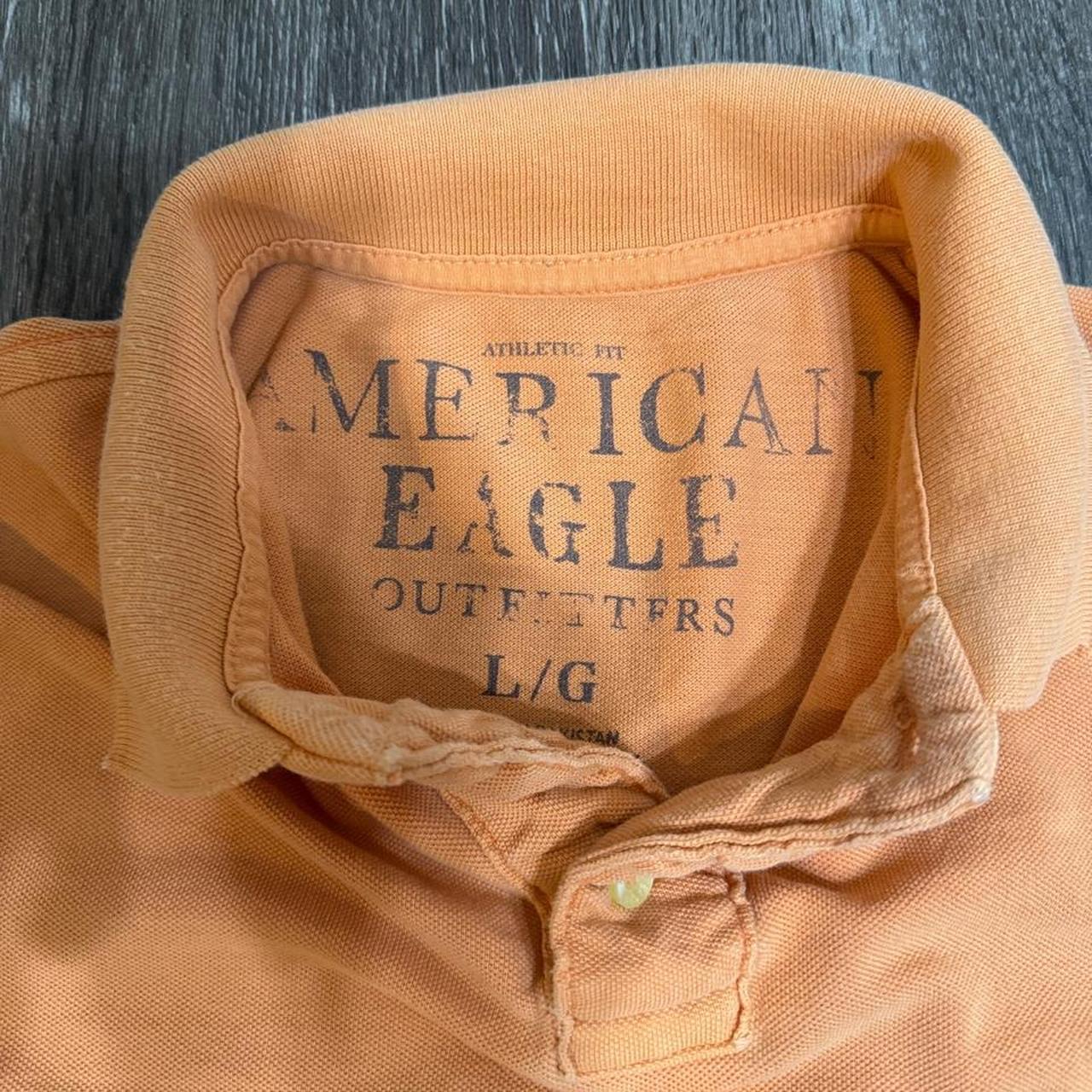 American Eagle Men's Orange Polo-shirt