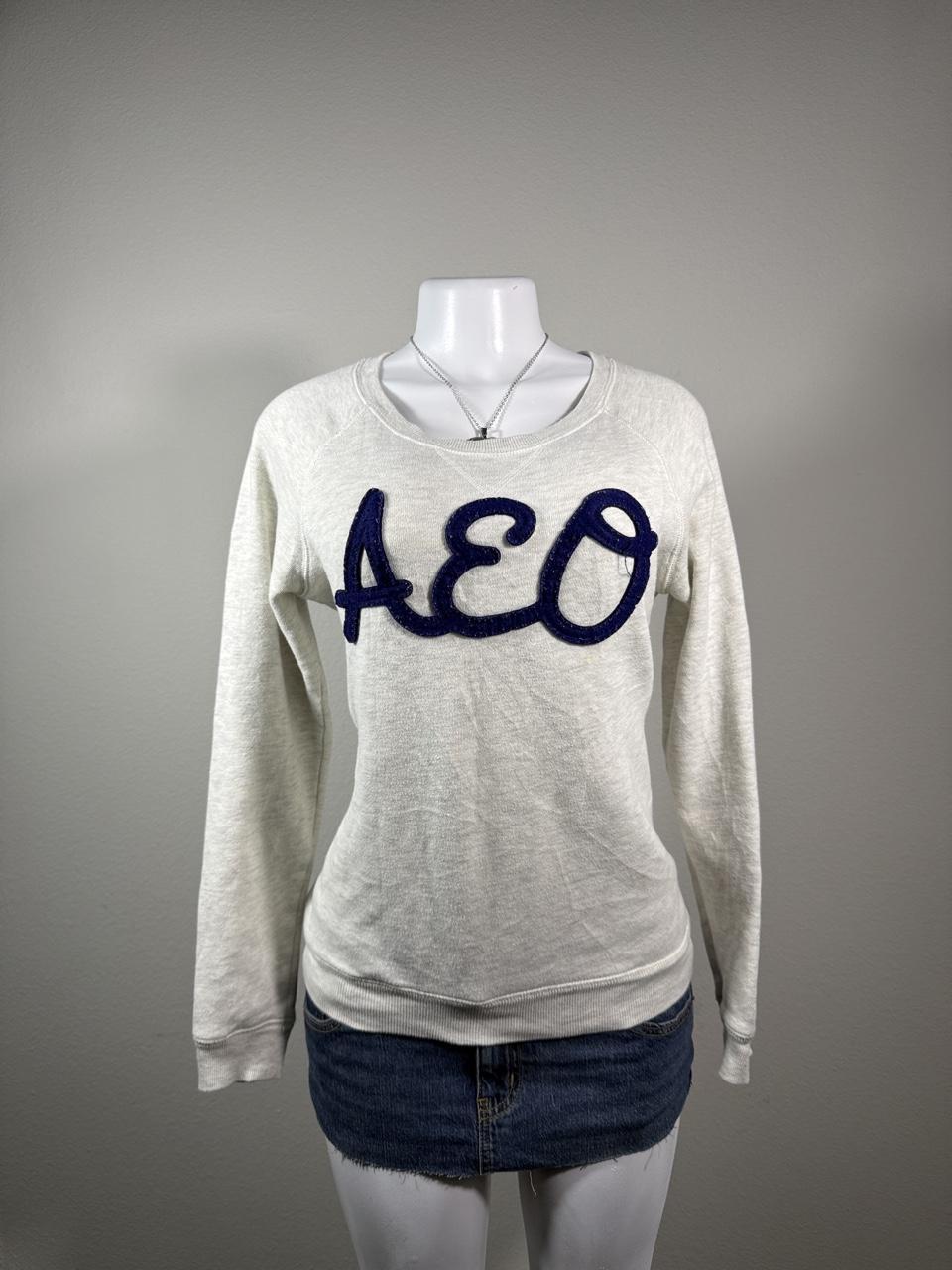 American Eagle AEO Fleece Logo Crewneck Sweatshirt