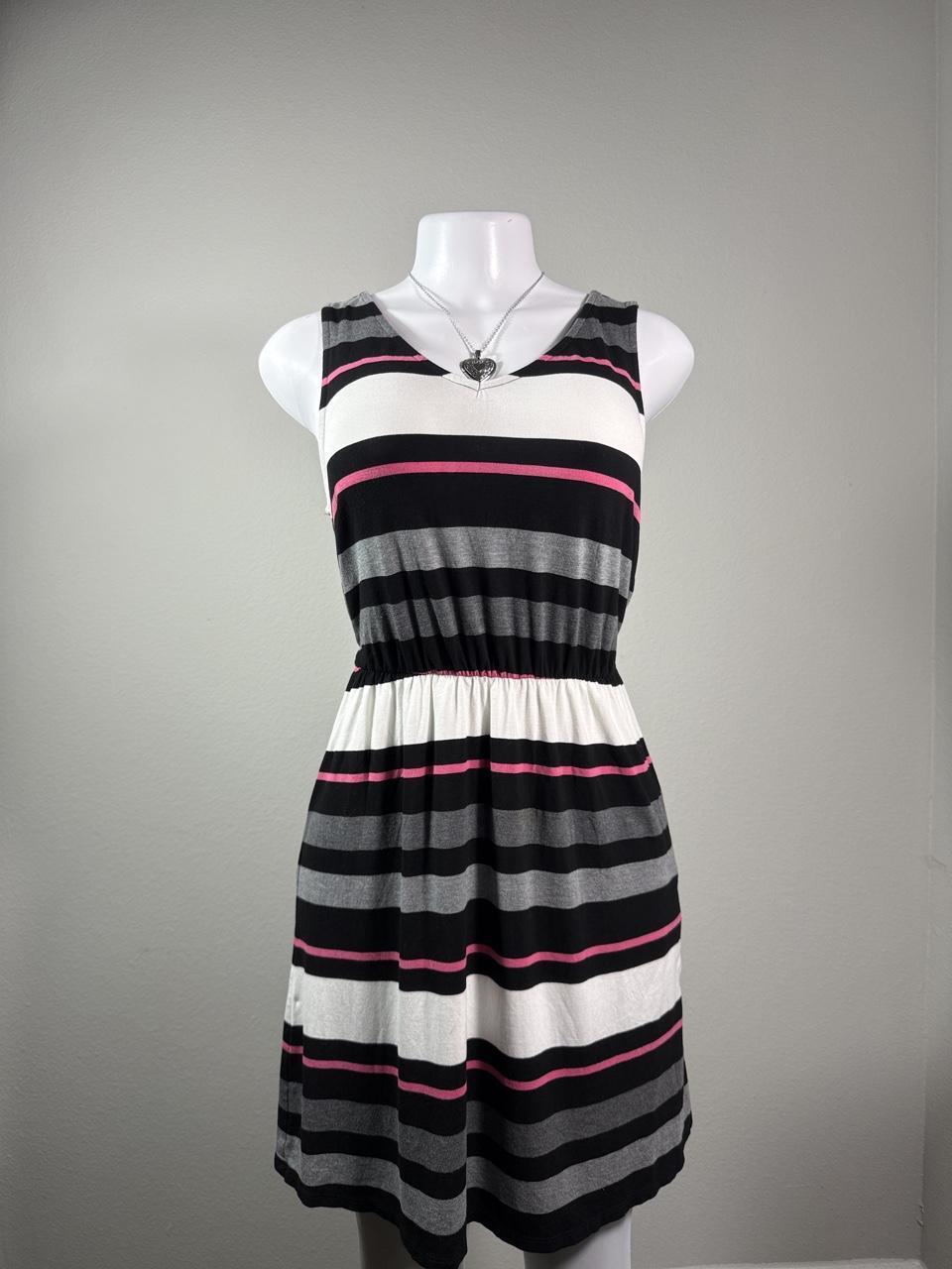 Merona Striped Sleeveless Fit & Flare Dress
