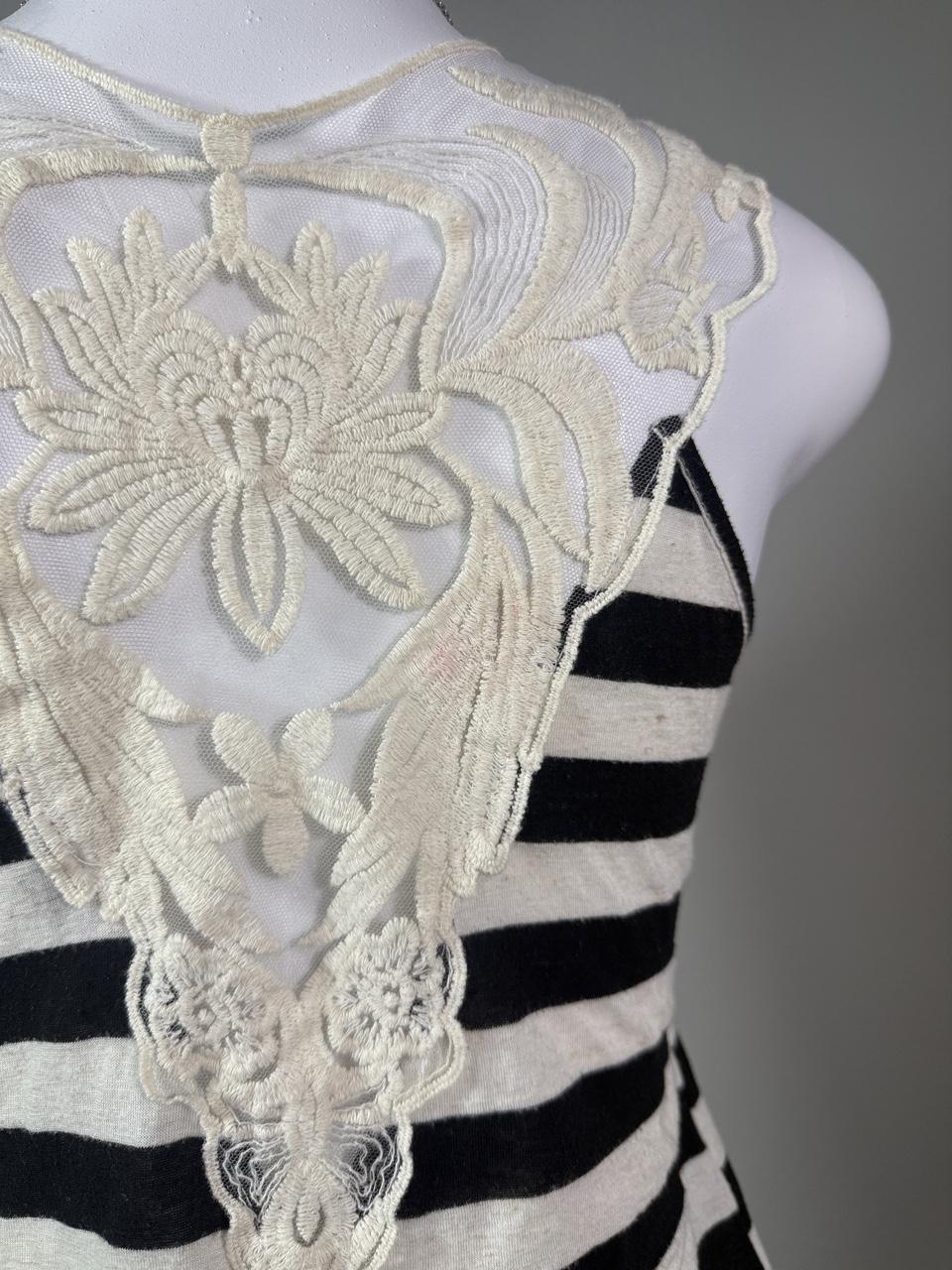 Y2K Free Kisses Striped Lace Back Tank Top