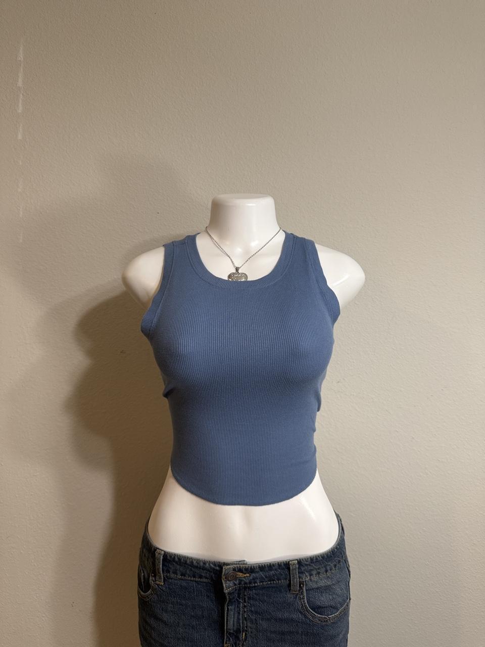 💙 American Eagle Blue Ribbed Cropped Tank 💙