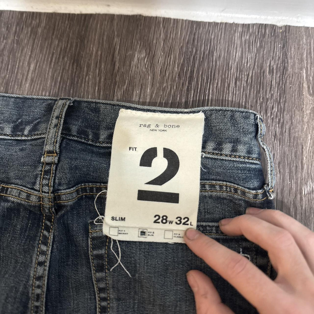 Rag & Bone Men's Blue and Navy Jeans
