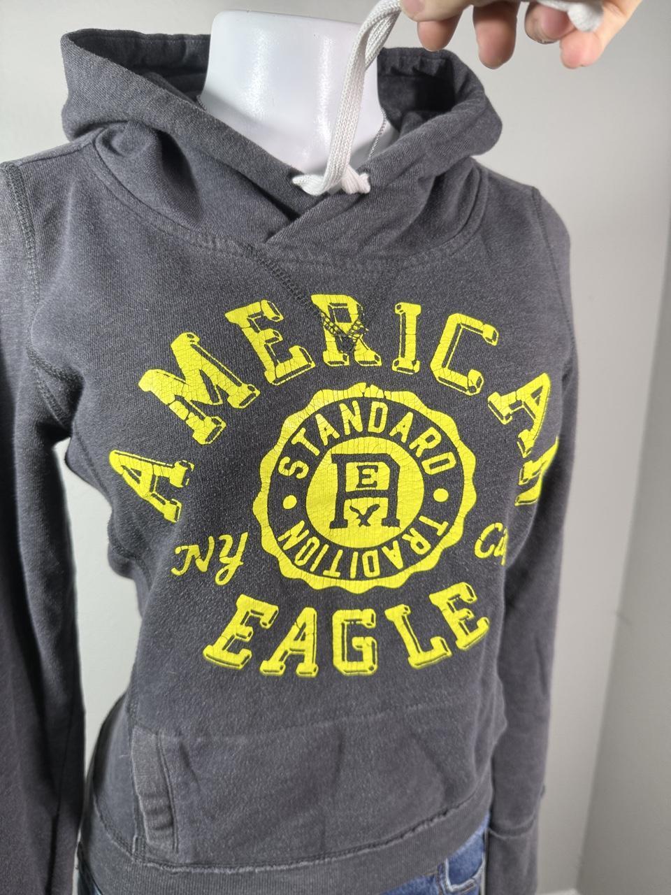 American Eagle Gray Graphic Pullover Hoodie
