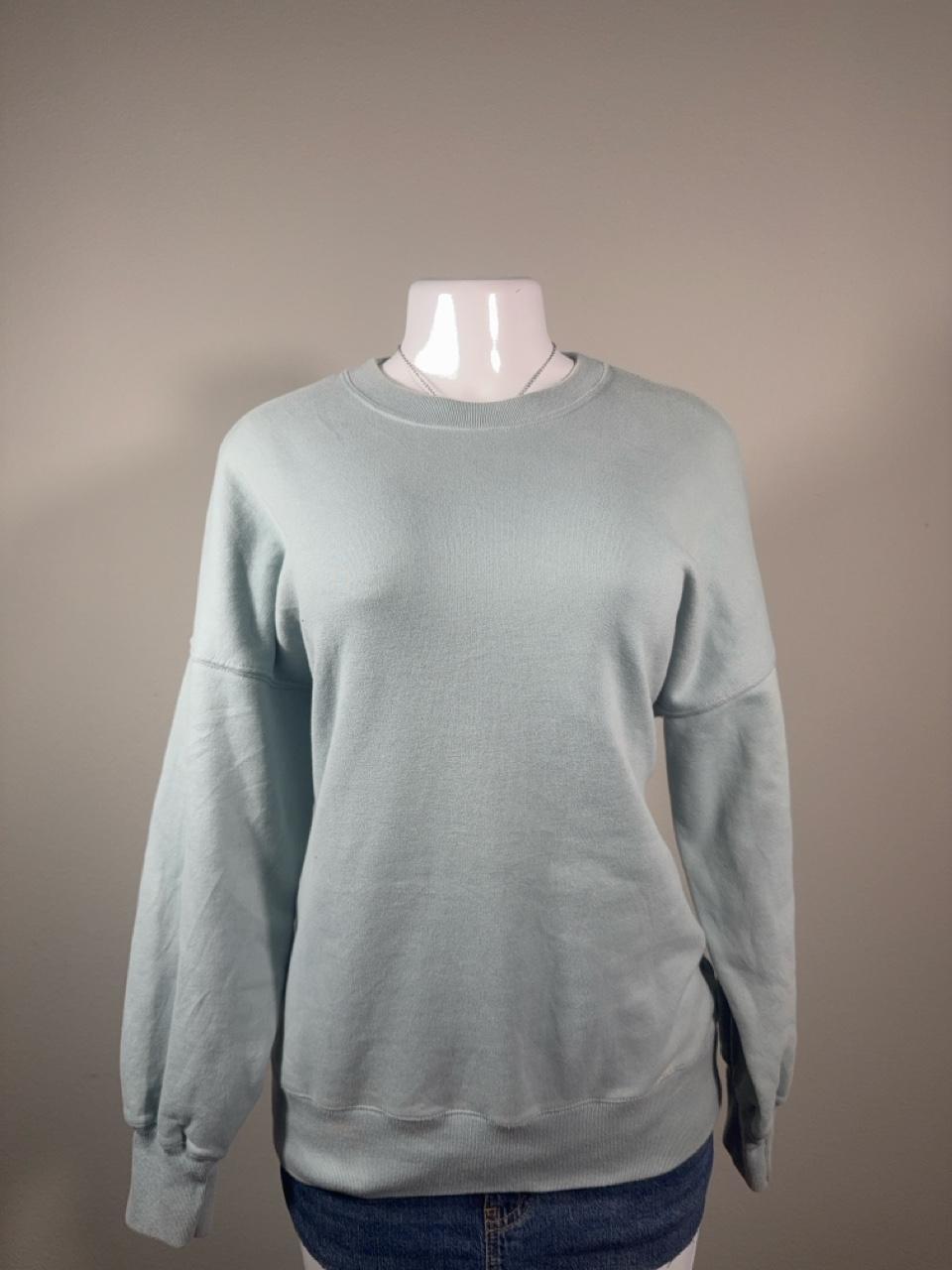 Y2K Abercrombie & Fitch sage green crewneck sweatshirt featuring a soft fleece interior and relaxed everyday fit. A clean minimalist essential that's perfect for layering with low-rise jeans, cargos, or leggings for an effortless casual Y2K look.