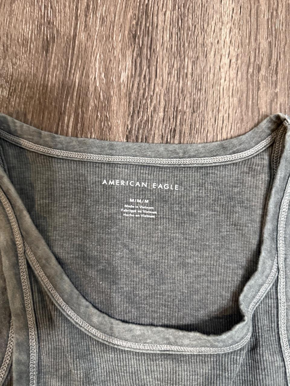 American Eagle Women's Grey and Green Vests-tanks-cami