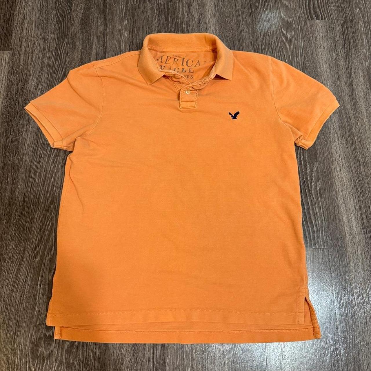 American Eagle Men's Orange Polo-shirt