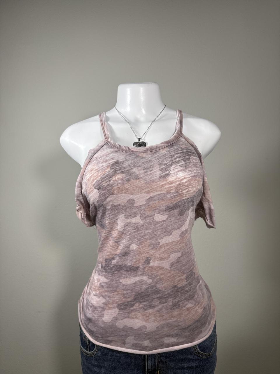 🤍 Express Blush Camo Cold Shoulder Tee 🤍