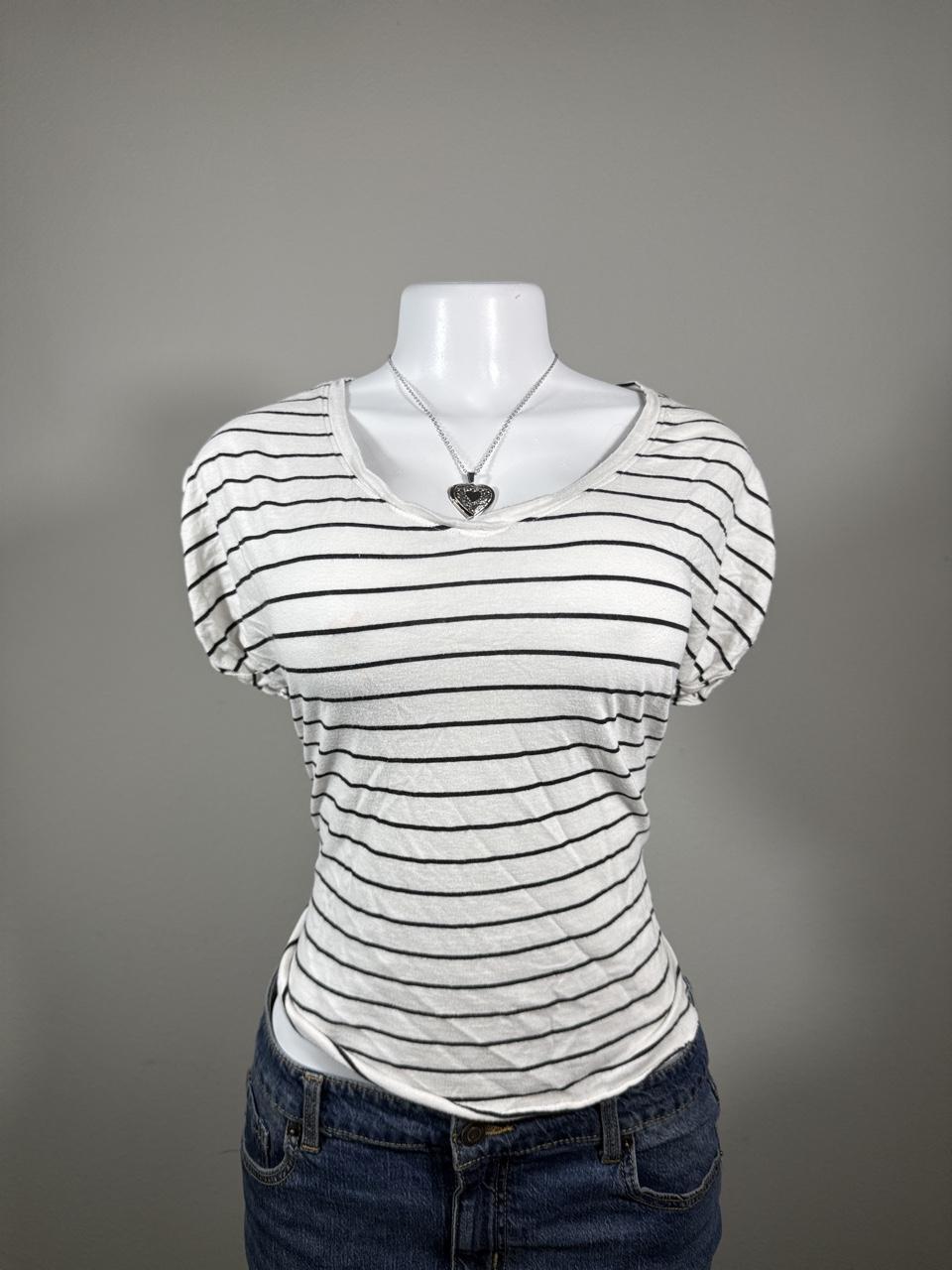 🤍 Vintage Hollister Striped Puff Sleeve Tee 🤍