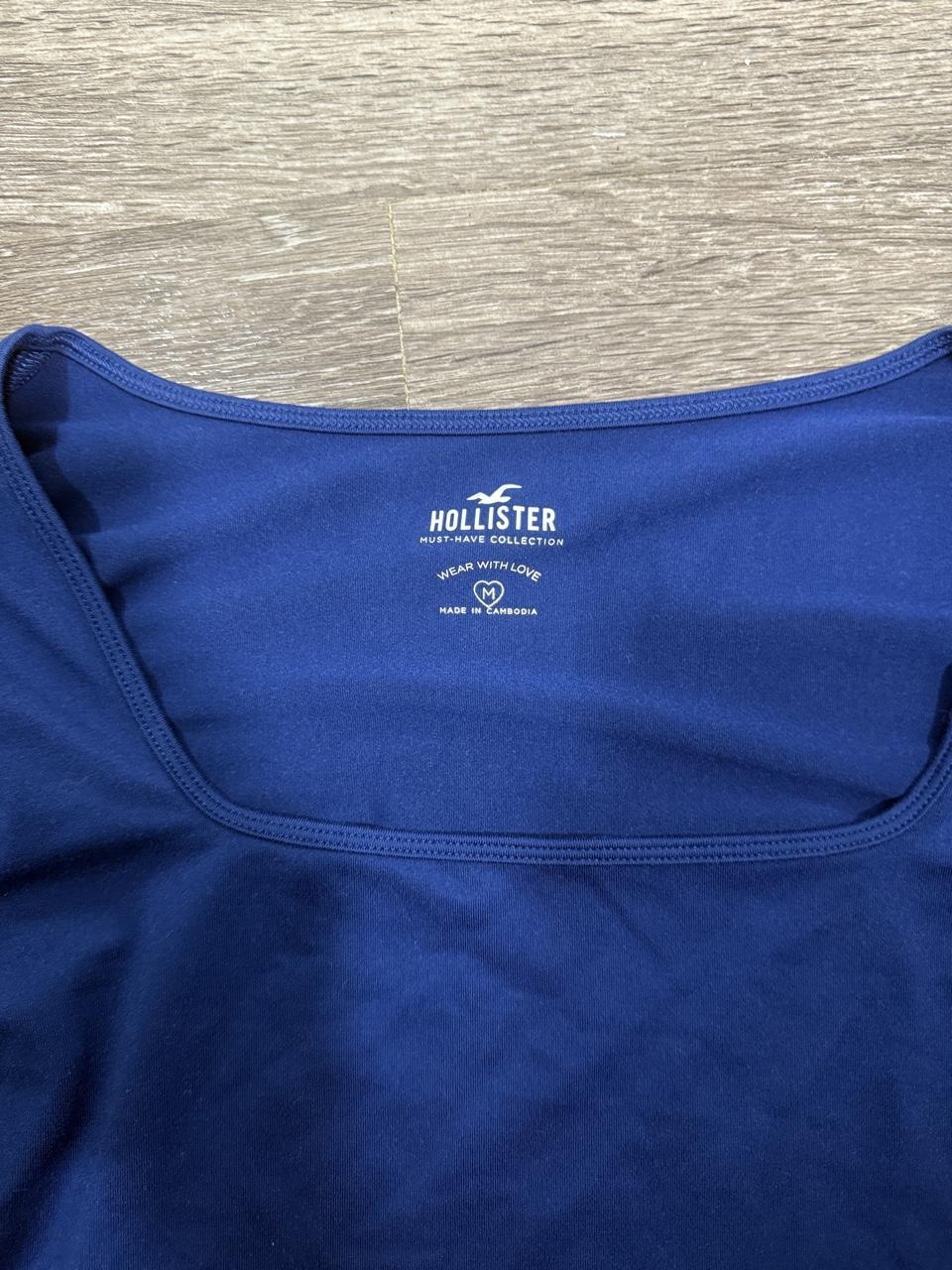 💙 Hollister Blue Square Neck Long Sleeve Crop Top 💙