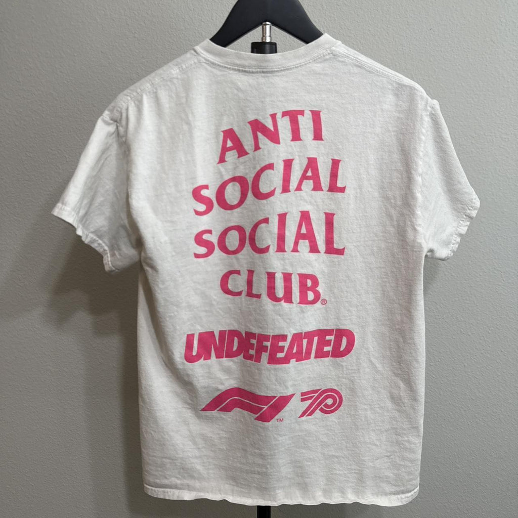 Anti Social Social Club Men's White and Pink Tshirt