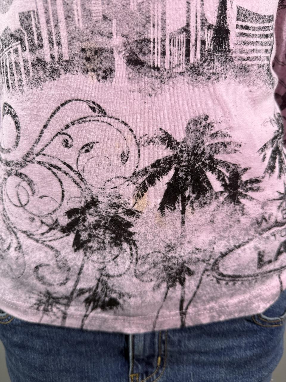 Vintage Cactus Bay Las Vegas Rhinestone Graphic Top