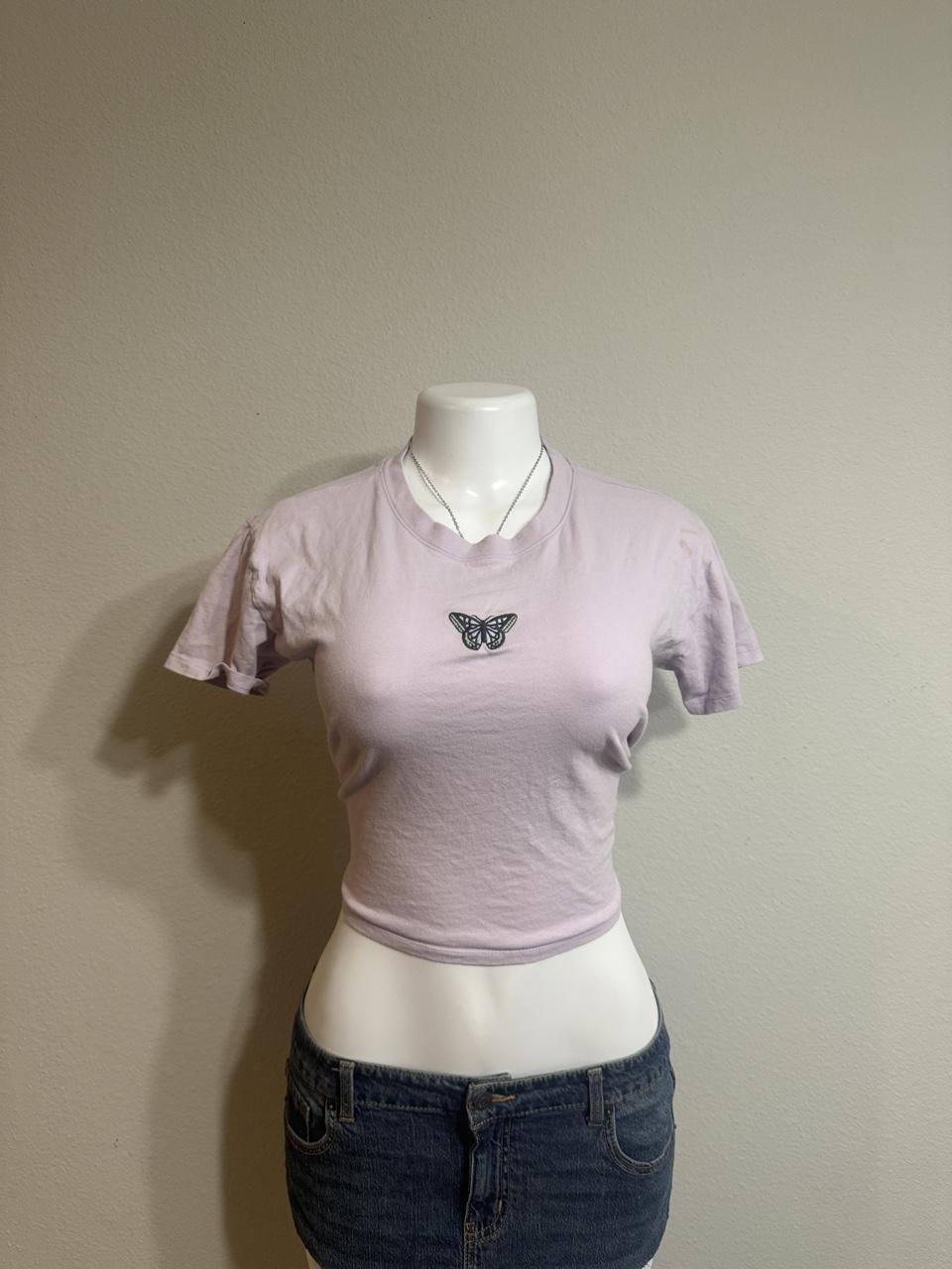 🦋 Hollister Lavender Butterfly Baby Tee 🦋