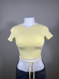 💛 Hollister Butter Yellow Tie Back Baby Tee 💛
