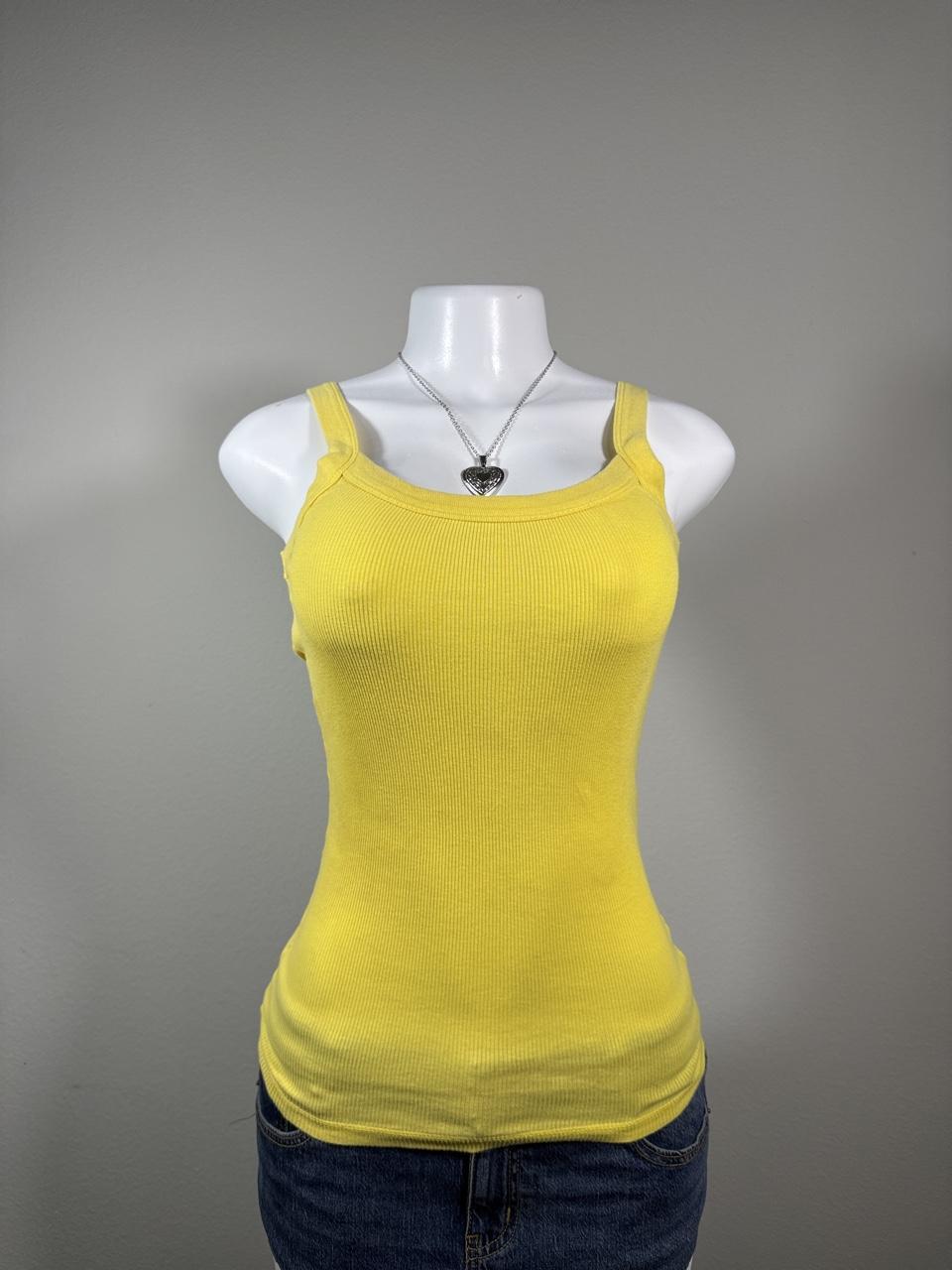 Vintage Arizona Jean Company Yellow Ribbed Tank Top