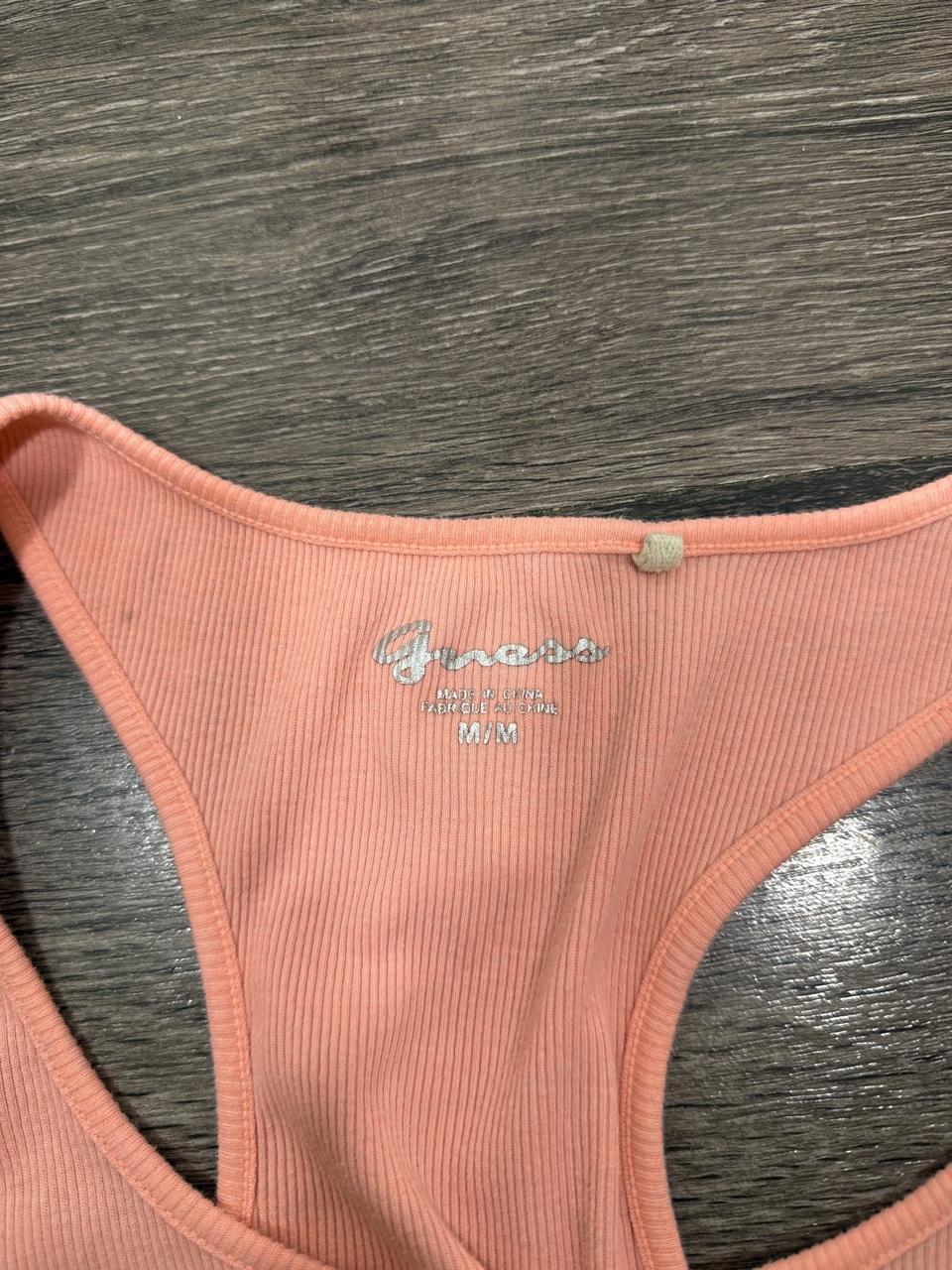 Vintage Y2K Guess Pink Ribbed Leopard Logo Tank Top