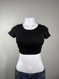 🤍 Y2K H&M Black Cropped Baby Tee 🤍