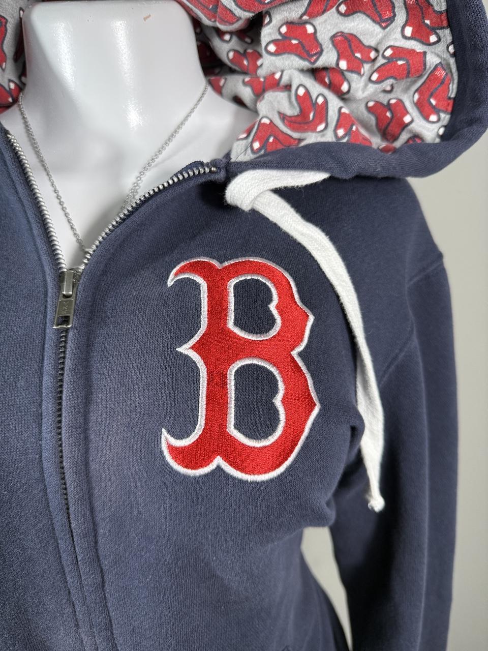 Boston Red Sox Full Zip Hoodie Embroidered Logo Hooded Sweatshirt