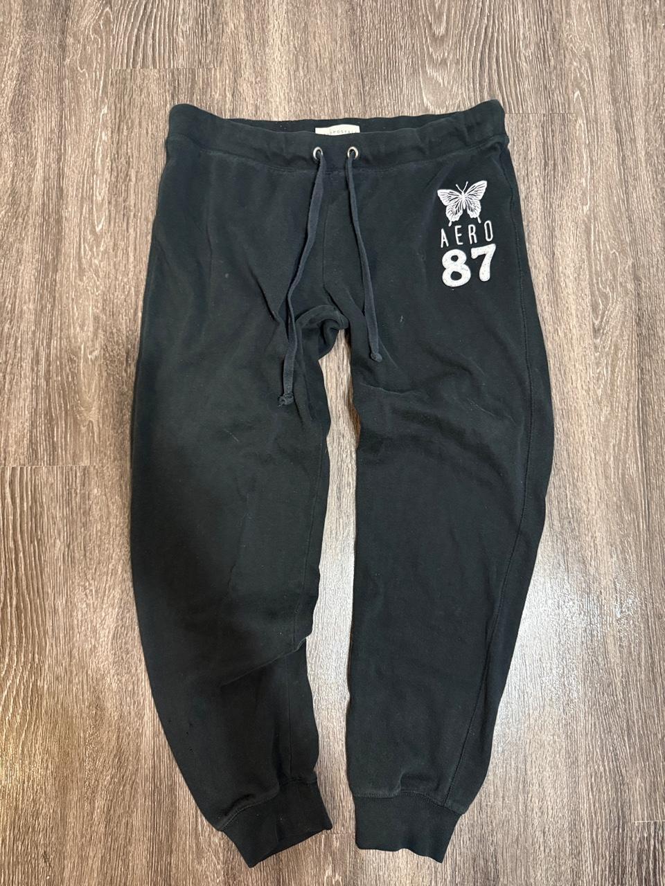 Aeropostale Women's Black and Green Joggers-tracksuit